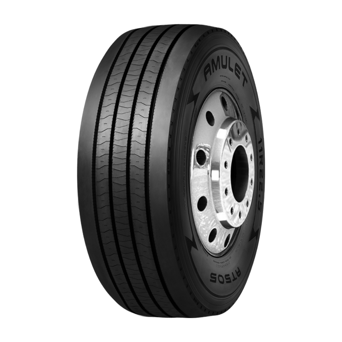 Amulet AT505 steer and all-position tire — official Amulet product render