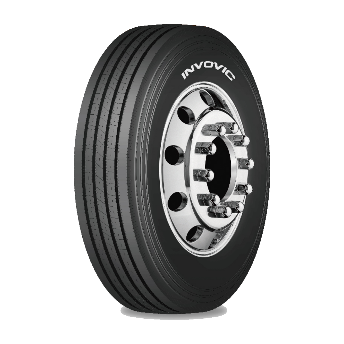 Invovic FM591 rib tire with four wide circumferential grooves — official Invovic catalog render